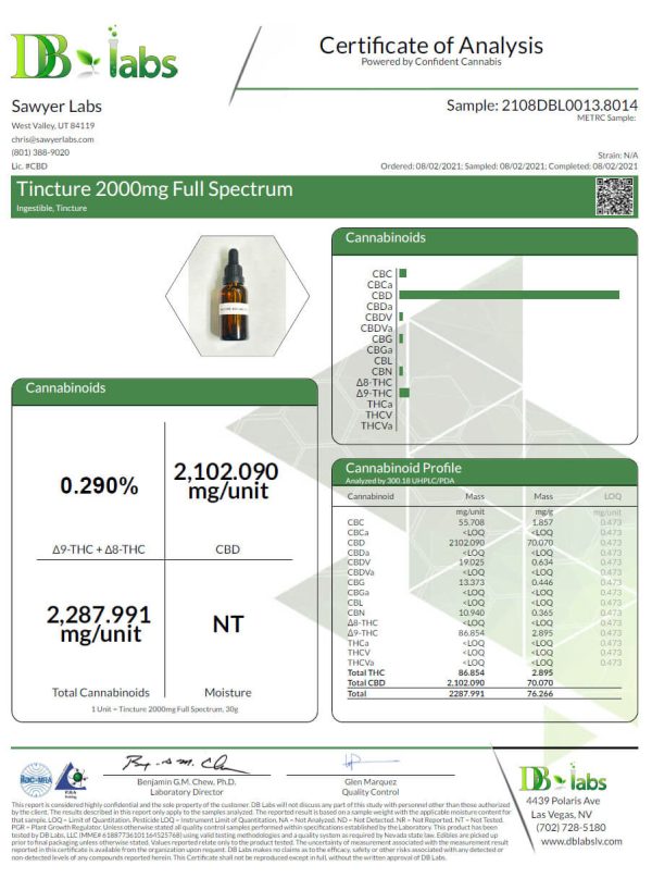 CBD Full Spectrum – 2000mg (1 oz Tincture) - Image 3