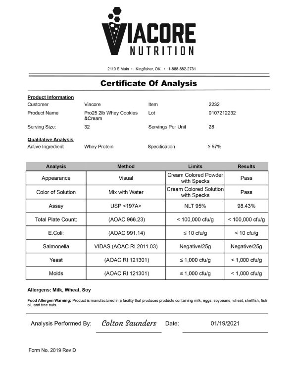 2lb Whey Cookies and Cream – 28 servings - Image 3