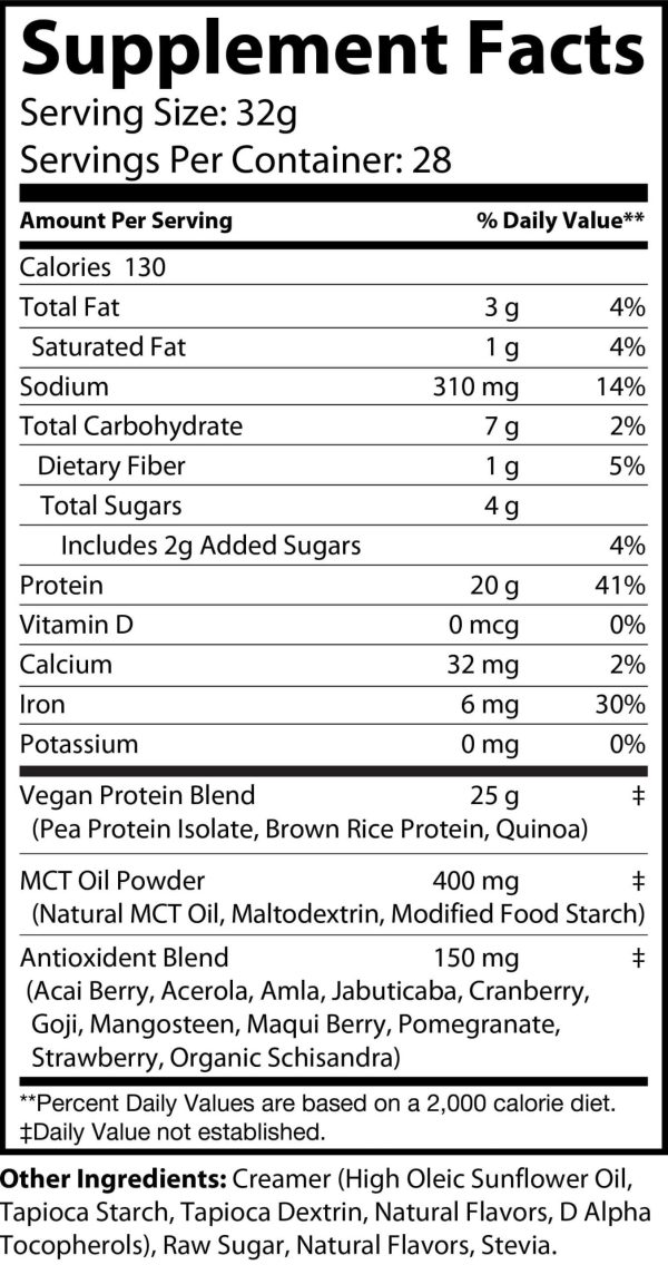 2lb Vegan Protein Vanilla – 28 servings - Image 2